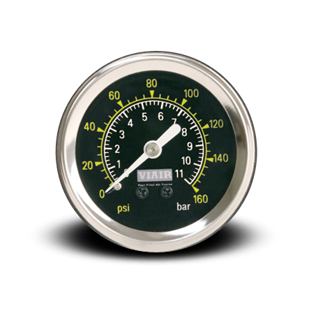 VIAIR Air Pressure Gauge Single Needle 220psi 2" White Face 90089